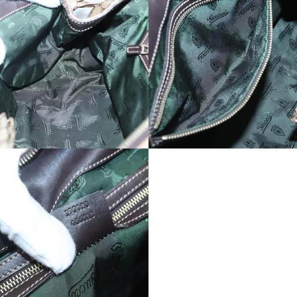 GUCCI GG Crystal Hand Bag Coated Canvas Beige Gold - Picture 12 of 12